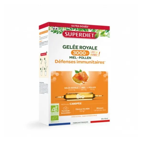 Super Diet gelée royale 3000 mg bio ampoules