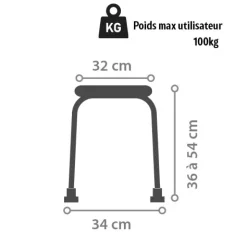 Tabouret de douche rond