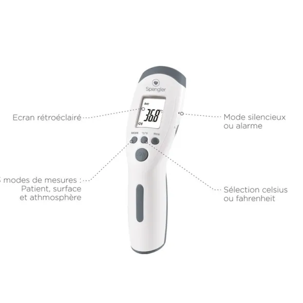 Thermomètre sans contact infrarouge Tempo Easy Spengler