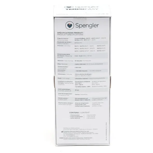 Thermomètre sans contact infrarouge Tempo Easy Spengler