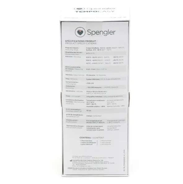 Thermomètre sans contact infrarouge Tempo Easy Spengler