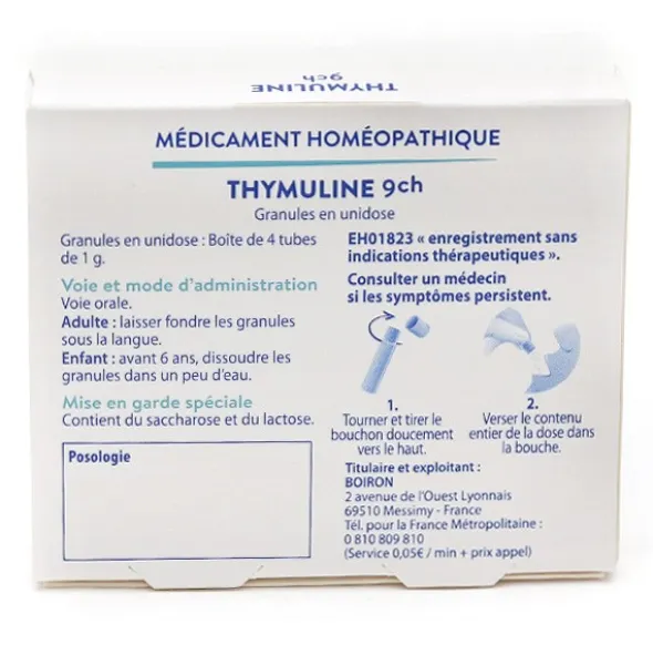 Thymuline 9CH dose homéopathique par 4