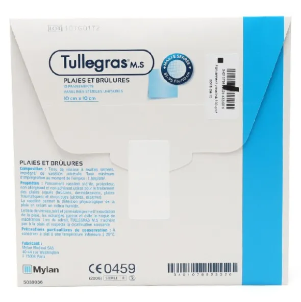 Tulle gras MS pansement interface