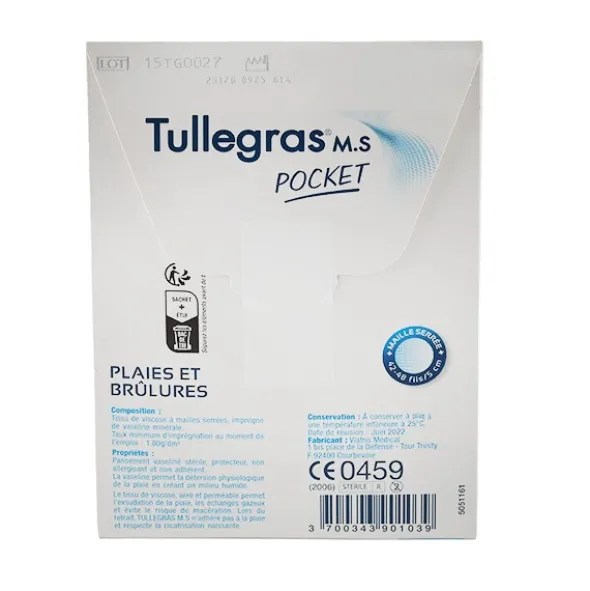 Tulle gras MS pansement interface
