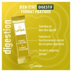 UPSA Digestion Citrate de bétaïne & Citrate de calcium sticks