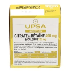 UPSA Digestion Citrate de bétaïne & Citrate de calcium sticks