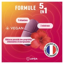 UPSA Energie multivitamines Hibiscus comprimés 5 en 1