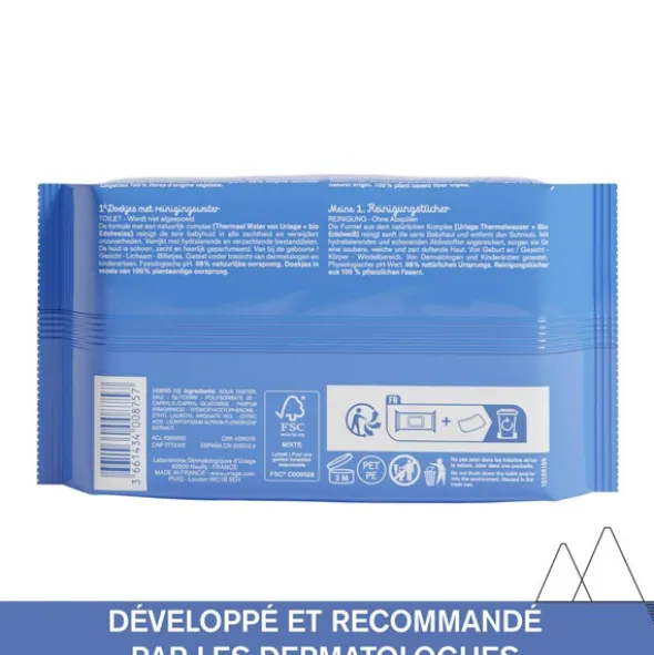 Uriage Bébé 1ères Lingettes d'eau nettoyante
