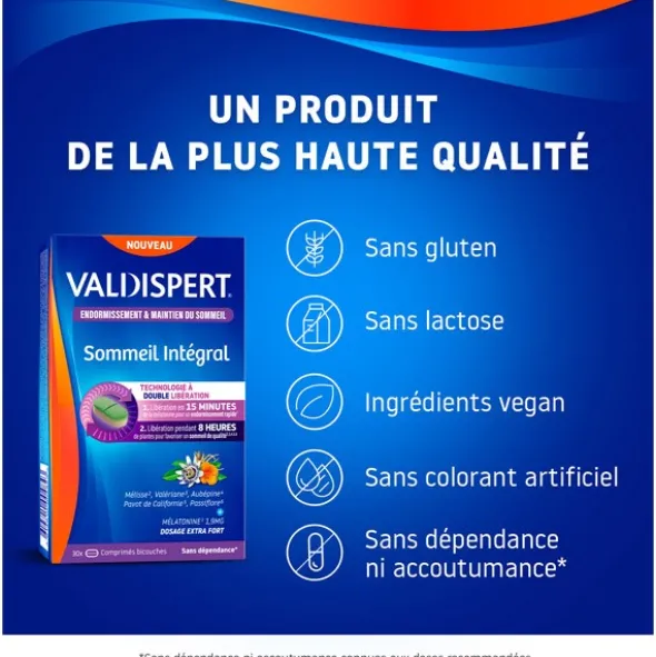 Valdispert Sommeil intégral 1,9 mg mélatonine comprimés