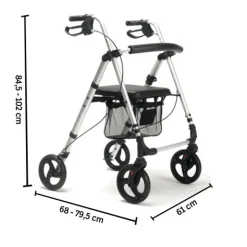 Vermeiren Déambulateur Rollator Ecoplus 4 roues avec panier