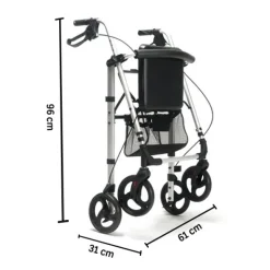 Vermeiren Déambulateur Rollator Ecoplus 4 roues avec panier