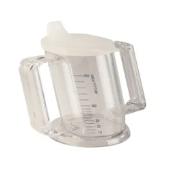 Verre avec anse gradué et couvercle