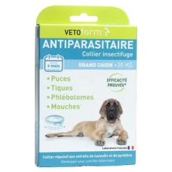 Vetoform Antiparasitaire Collier insectifuge grand chien +30 kg
