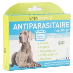 Vetoform antiparasitaire pour chien en pipettes