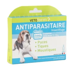 Vetoform antiparasitaire pour chien en pipettes