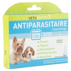 Vetoform antiparasitaire pour chien en pipettes