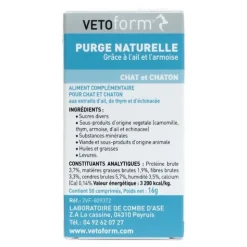 Vetoform Purge naturelle chat et chaton comprimés