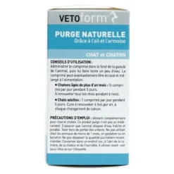 Vetoform Purge naturelle chat et chaton comprimés