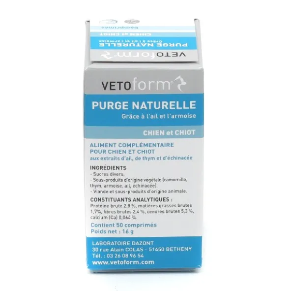 Vetoform Purge naturelle chien et chiot comprimés