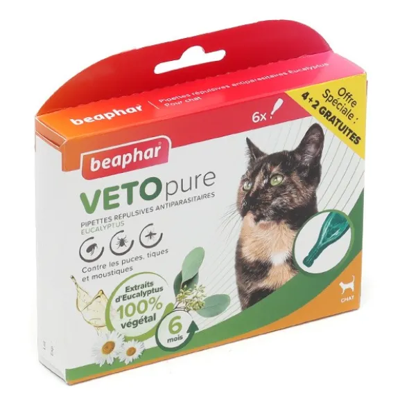 Vetopure Chat Pipettes antiparasitaires répulsives
