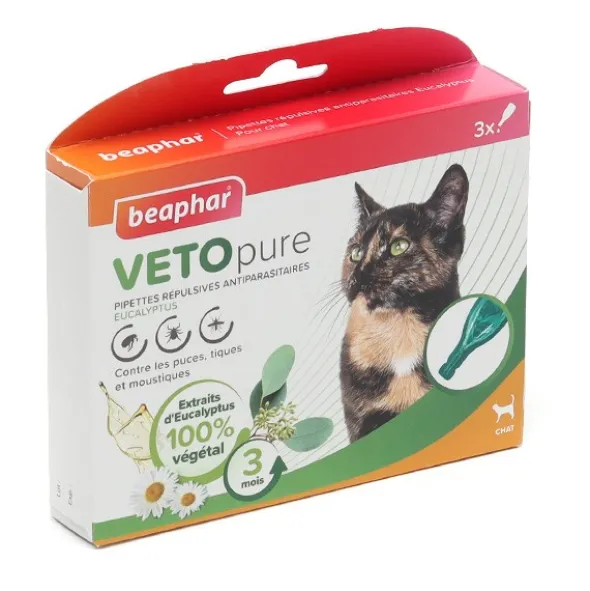 Vetopure Chat Pipettes antiparasitaires répulsives
