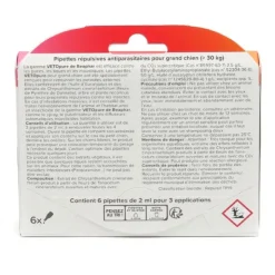 Vetopure Chien Pipettes antiparasitaires répulsives