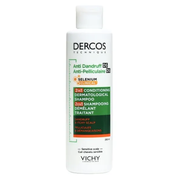 Vichy Dercos Anti Pelliculaire 2 en 1 Shampooing Démêlant Traitant