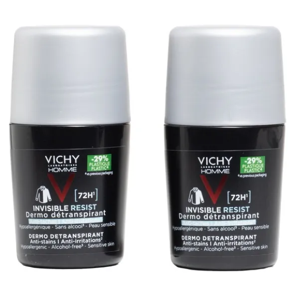 Vichy Homme déodorant Invisible Resist Dermo-détranspirant 72 h bille
