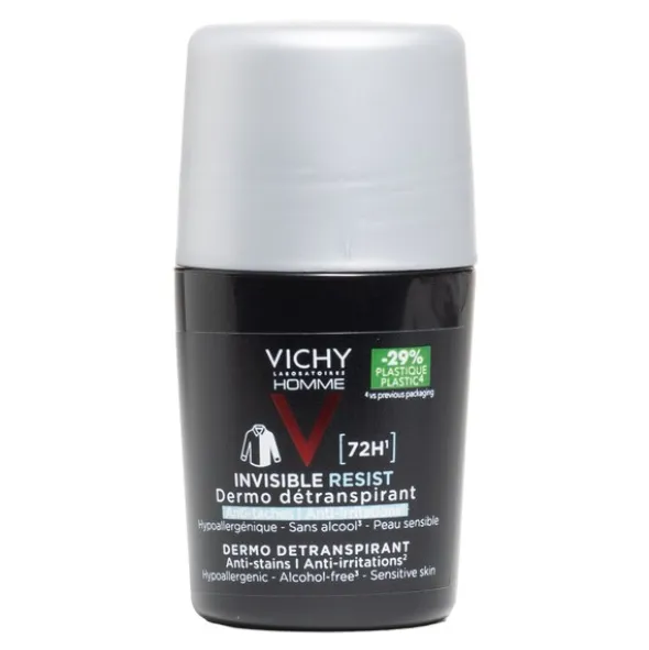 Vichy Homme déodorant Invisible Resist Dermo-détranspirant 72 h bille