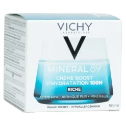 Vichy Minéral 89 crème boost d'hydratation 100h texture riche