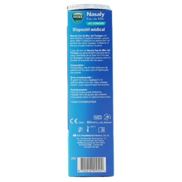 Vicks Nasaly spray eau de mer jet tonique