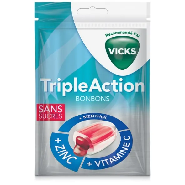 Vicks Pastilles Triple Action sans sucres