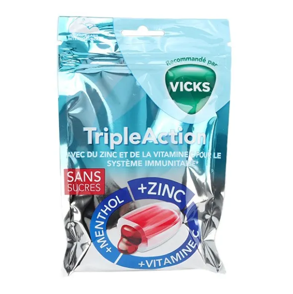 Vicks Pastilles Triple Action sans sucres