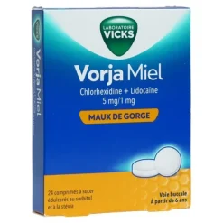 Vicks Vorja maux de gorge comprimés à sucer