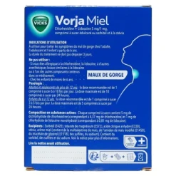 Vicks Vorja maux de gorge comprimés à sucer