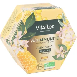 Vitaflor Gelée royale bio 2500 mg Bio immunité ampoules