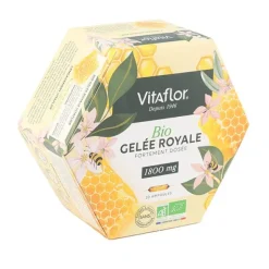 Vitaflor Gelée royale bio 1800 mg fortement dosée ampoules