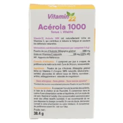 Vitamin'22 Acerola 1000 Vitamine C comprimés à croquer