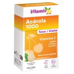 Vitamin'22 Acerola 1000 Vitamine C comprimés à croquer