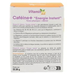 Vitamin'22 Caféine + Energie Instant sticks