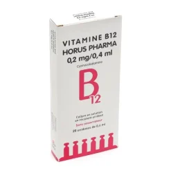 Vitamine B12 Horus Pharma 0,2 mg/0,4 ml collyre unidoses