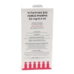 Vitamine B12 Horus Pharma 0,2 mg/0,4 ml collyre unidoses