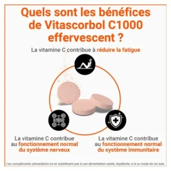 Vitascorbol C1000 vitamine C comprimés effervescents