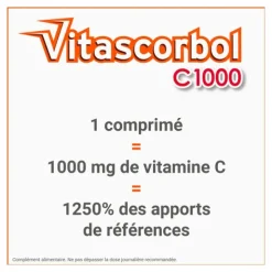 Vitascorbol C1000 vitamine C comprimés effervescents