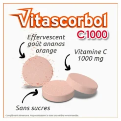 Vitascorbol C1000 vitamine C comprimés effervescents