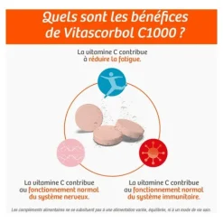 Vitascorbol C1000 Vitamine C 1000 mg comprimés effervescents