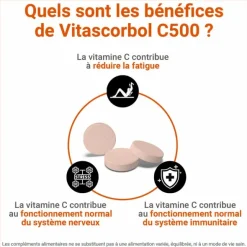 Vitascorbol Vitamine C 500 mg comprimés à croquer