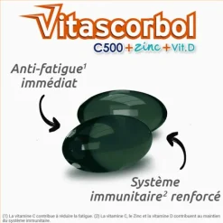 Vitascorbol Vitamine C 500 + Zinc + Vitamine D capsules