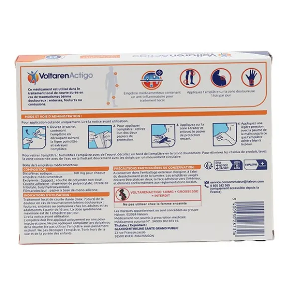 Voltaren Actigo patch anti inflammatoire