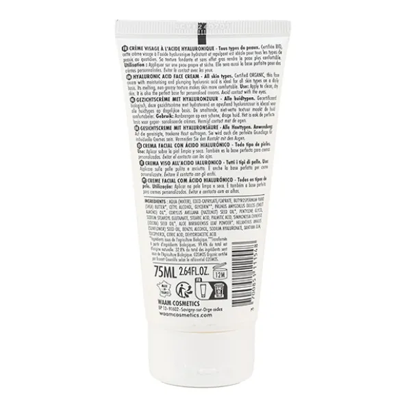 Waam Crème visage à l'acide hyaluronique Bio